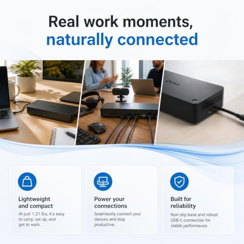 WD25 Pro Dock USB-C Docking Station for Laptops - 100W Power Delivery, 2.5 Gigabit Ethernet, 4 Display Support (2X DisplayPort 1.4, HDMI 2.1), 6 USB Ports, Single Cable Solution