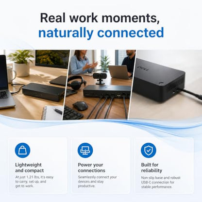 WD25 Pro Dock USB-C Docking Station for Laptops - 100W Power Delivery, 2.5 Gigabit Ethernet, 4 Display Support (2X DisplayPort 1.4, HDMI 2.1), 6 USB Ports, Single Cable Solution