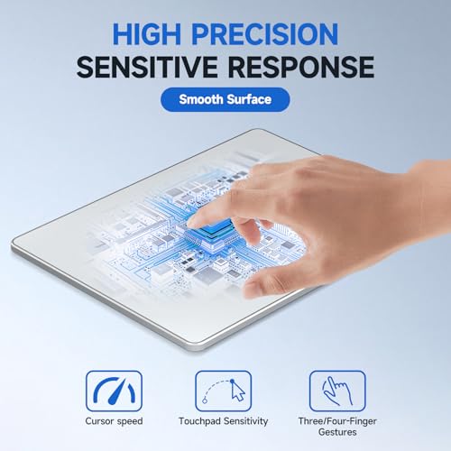 Wired Trackpad for Windows 10/11 – High-Precision Multi-Touch Portable Touchpad Mouse with Multi-Gesture, Ultra-Slim Aluminum Design, Compatibility for PC, Laptop, and Desktop Computers - color: White