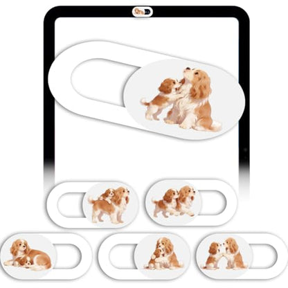 6Pcs 6 Styles Laptop Camera Cover Slide Dog White Privacy Guard Accessories, 0.04 Inch Ultra Thin Webcam Cover Slide Protector Blocker for Desktop Computers Notebook Mini PC Office Use - color: Dog