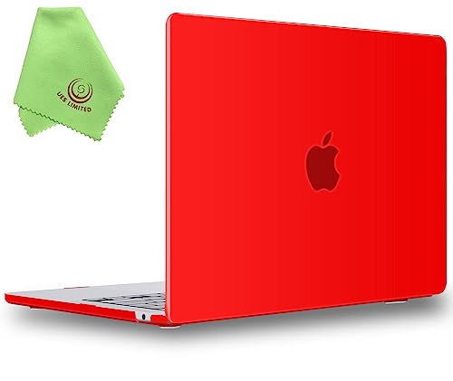 UESWILL Case for MacBook Air (15 inch, M2 M3 M4 M5, 2023 2024 2025 2026) Model A3448 A3241 A3114 A2941, Matte Hard Shell Cover + Microfiber Cloth, Red - color: Red, size: MacBook Air 15" (M2 M3 M4 M5)