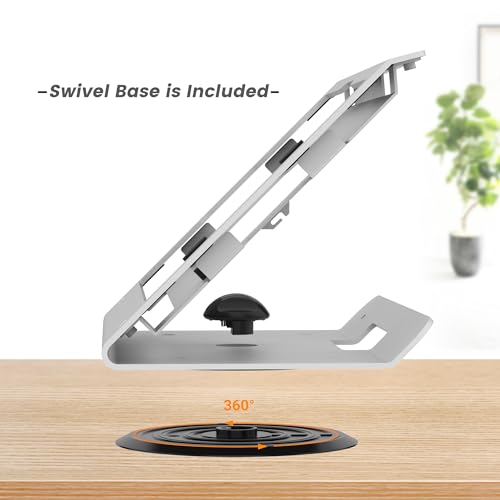 Tablet POS Stand - Heavy Duty Steel Kiosk Stand with 360° Swivel Base Anti-Theft Compatible with 10.9" iPad 10th, Pro 11" 1 2 3 4, Air 4 5, Air 11"(M2/M3/M4), iPad 11"(A16) - BSC102WA - color: White