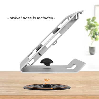 Tablet POS Stand - Heavy Duty Steel Kiosk Stand with 360° Swivel Base Anti-Theft Compatible with 10.9" iPad 10th, Pro 11" 1 2 3 4, Air 4 5, Air 11"(M2/M3/M4), iPad 11"(A16) - BSC102WA - color: White