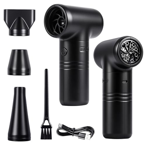 Compressed Air Duster-A Handy Super Power Electric Air Duster with Brushless Motor for Lower Noise and 3-Gear Adjustable Blower, Dust Blower for Computer, Keyboard, House, Outdoor and Car
