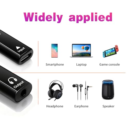 Poyiccot USB C to 3.5mm Headphone Jack Adapter 1-Pack, USB C Female to Aux Female Adapter, USB-C to AUX 3.5mm Converter HiFi Stereo DAC Headphone Jack for iPhone 15, Galaxy, Laptop, Black - style: 1 Pack Female to Female Black