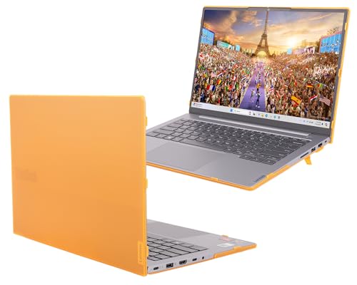 mCover Case ONLY Compatible for 2023~2025 14" Lenovo ThinkBook 14 G6 / G7 Series Windows Notebook PC (NOT Working with Other Lenovo Models) - Orange - color: Orange