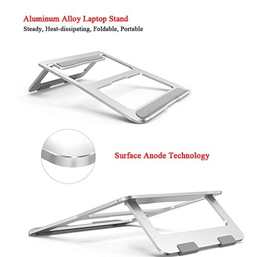 Soke-Six Laptop Stand,Aluminum Portable Foldable Laptop Support Stand Holder Desk Table Mobile Phone Stand for iPad MacBook Pro Air Notebook