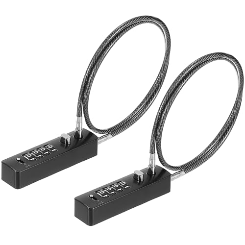 2 Pack Gate Cable Locks, 23.6", 4-Digit Combination, 904T-Black | Resettable Code, Lightweight & Flexible Rope Lock, Security for Small Bike, Outdoor Fence, Refrigerator, Scooter, Skateboard - color: Black, size: 904T-23.6"-2 PACK