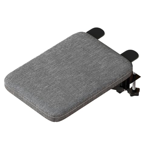 Foldable Armrest Desk Mount - Metal Support + Cushioned Pad for Wrist Relief, Ergonomic Workstation Accessory (Grey)