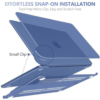 Batianda CrystalAir Case for MacBook Neo 13 Inch 2026, Crystal Indigo | 4-in-1 Bundle Ultra Clear Slim Hard Shell, Lightweight Everyday Protection for MacBook Neo 13 Inch 2026 Model A3404 - color: Crystal Indigo