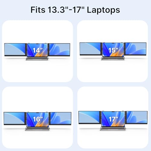 Triple Laptop Screen Extender - Ultra Thin 14" Monitor IPS FHD 1080P Portable Display for 13"-17" Laptops Compatible with Compatible with Windows Mac Chrome Surface Travel Work Setup - size: 14.2"