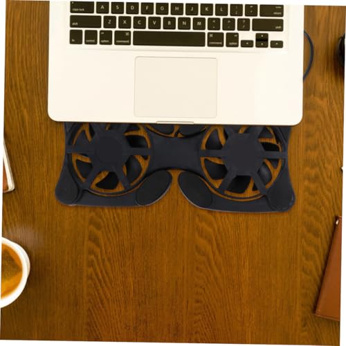 PRETYZOOM Portable Laptop Cooling Pad with Dual Fans, Foldable Notebook Cooler for Gaming and Office Use, Lightweight Black Computer Cooler Fan Pad with Efficient Heat Dissipation