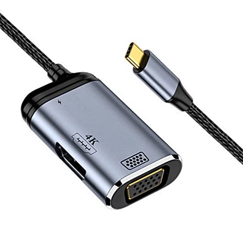 USB-C Type C to HDMI VGA Converter HDTV Multiport Displays Adapter 4K 60hz 1080p with Female PD 100W Power Port - style: Type C to HDMI