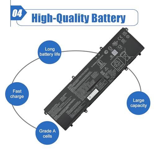 70Wh C31N2105 Laptop Battery Replacement for ASUS VivoBook 14X OLED X1403ZA VivoBook S 16X M5602QA S5602ZA S1503QA S3502ZA S5402ZA S5602ZA K6602HE M6500QF F1603ZA Series 0B200-04140000 11.61V 5895mAh - size: 11.25*3.33*0.23 inch C31N2105