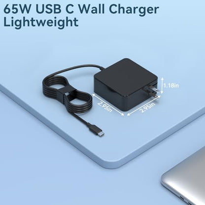 65W USB C Fast Charger Compatible with LG Gram 17" 16" 15" 14" 17Z95P 17Z90Q 17Z90R 17Z90S 16T90P 16Z90P 16Z90Q 16Z90R 15Z95P 15Z90P 15Z90Q 14Z90P 14Z90Q 2-in-1 OLED Thin Lightweight Power Cord