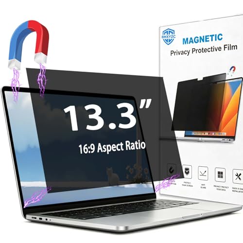 Magnetic Laptop Privacy Screen 13.3 Inch 16:9-26° Anti Peeping | Removable Security Shield, Anti-Glare/Blue Light Filter, Privacy Screen Shield for Eye Protection - size: 13.3"-16:9(294*169.5mm)