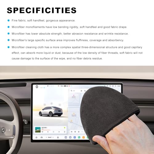Ohleats 2 PCS Car Screen Cleaner, Microfiber Auto Screen Cleaning Pad, Foldable Touch Screen Cleaner Cloth for Vehicle Dashboard LCD Display, Car Cleaning Kits (Triangle+Round) - color: Triangle+round