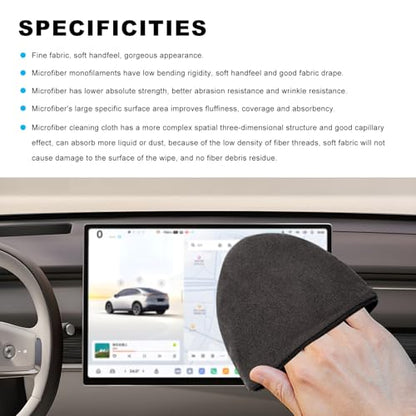 Ohleats 2 PCS Car Screen Cleaner, Microfiber Auto Screen Cleaning Pad, Foldable Touch Screen Cleaner Cloth for Vehicle Dashboard LCD Display, Car Cleaning Kits (Triangle+Round) - color: Triangle+round