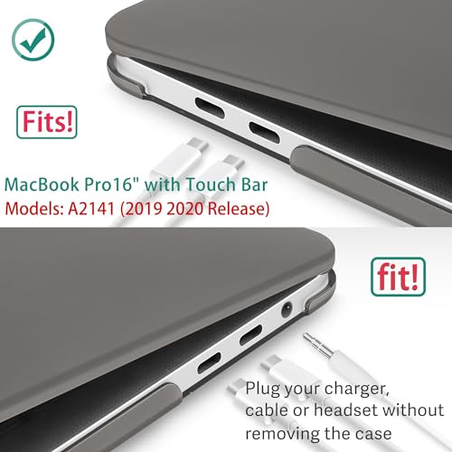 May Chen for MacBook Pro 16 Inch 2019 Release Model: A2141,Hard Shell Case Cover Screen Protector & Keyboard Cover for MacBook Pro 16 Retina with Touch ID & Touch Bar - Gray - color: Gray
