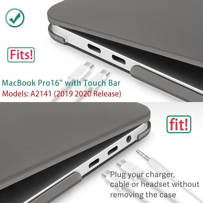 May Chen for MacBook Pro 16 Inch 2019 Release Model: A2141,Hard Shell Case Cover Screen Protector & Keyboard Cover for MacBook Pro 16 Retina with Touch ID & Touch Bar - Gray - color: Gray