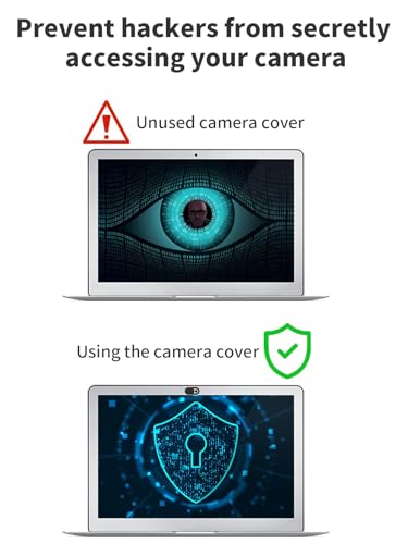 8 Pack Webcam Cover Slide - 0.027in Ultra Thin Camera Privacy Cover | for Laptop, Desktop, PC, MacBook Pro, iMac, Mac Mini, Smartphone - Strong Adhesive, Black - Protect Your Privacy & Security