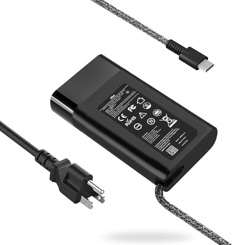 SiKER 65W USB C Laptop Replacement Charger for HP Spectre x360,Chromebook,Elitebook x360,Envy,Elite x2 Travel Type C Power Cord Supply - color: black