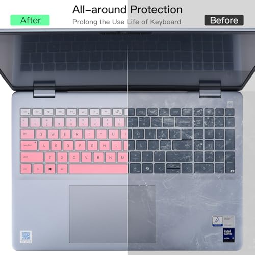 Keyboard Cover Skin for 2025 Dell 16 Plus Laptop DB16250, Dell 16 Plus 2-in-1 Laptops DB16255 DB06250, Dell Inspiron 16 5640 5645, Dell 16 Laptop DC16250 DC16251 Keyboard Protector Skin, Ombre Pink - color: Ombre Pink