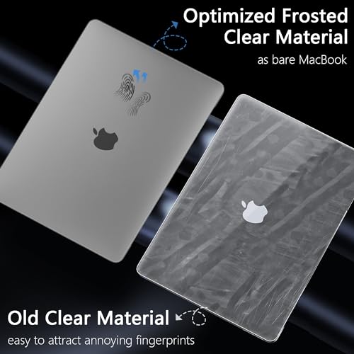 TWOLSKOO for MacBook Air 13 Inch Case 2021 2020 20219 2018 M1 A2337 A2179 A1932 Touch ID, Sturdy & Durable Protective & Ultra Thin Armor Plastic Hard Shell Case Cover with Type C Adapter, Matte Grey
