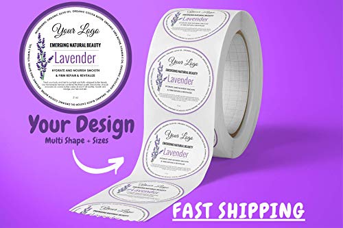 CustomBrandWare 50+ Custom Circle Sticker Labels, Gloss/Matte Custom Sticker, Any Text Or Image, Your Logo Design is Printed on Premium Paper (3.5 inch Circle) - size: 3.5 inch Circle