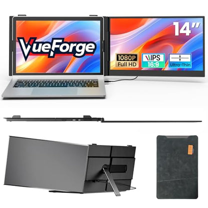 Laptop Screen Extender, 14" FHD 1080P Laptop Monitor Extender, Ultra-Thin Portable Monitor for Laptop with USB-C/HDMI Port, Plug & Play for Windows/Mac/Android/Switch/PS5/Chrome - size: 14"