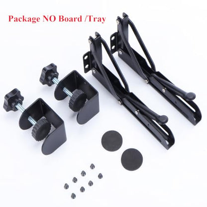 Under Desk Keyboard Tray Support Bracket Adjustable Desktop Extension Board Stand Clamp-on Keyboard Holder Arm Rest Tray Extension Plate Support Rack for Desk, NO Board/Tray, 1 Set (Style01) - style: Style01