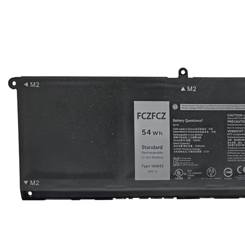 V6W33 Battery 54Wh Replacement for Dell Inspiron 5310 5410 3510 3511 3515 5418 5510 5515 / Latitude 3320 3330 3420 3520 / Vostro 3510 3515 3511 3525 5310 5510 5410 5620 Series TN70C 15V - size: 11.22*3.23*0.24 inch V6W33