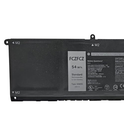 V6W33 Battery 54Wh Replacement for Dell Inspiron 5310 5410 3510 3511 3515 5418 5510 5515 / Latitude 3320 3330 3420 3520 / Vostro 3510 3515 3511 3525 5310 5510 5410 5620 Series TN70C 15V - size: 11.22*3.23*0.24 inch V6W33