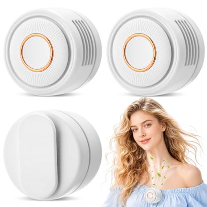 3 Pack Portable Silent Mini Bladeless Fan Clip On Cooling USB Rechargeable Electric Small Fan for Shirt Belt Waist Outdoor Travel Office Summer Wear Personal Use(White) - color: White