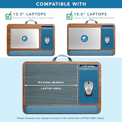 LAPGEAR Home Office Pro Lap Desk - Espresso Blue, Fits 15.6” Laptops - color: Espresso Blue, size: Home Office Pro W/Wrist Rest