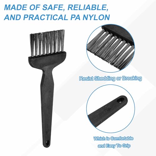 HARFINGTON 6pcs Antistatic Brush 25x42mm Portable PP Handle Nylon Anti Static Cleaning ESD Brushes for Electronics Computer Keyboard, Black