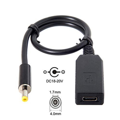 chenyang USB C to DC 20V Adapter USB C to 4.0 * 1.7mm Power Plug PD 65W Emulator Trigger Charge Cable - style: For DC4.0x1.7mm 20V