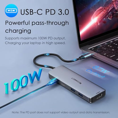 USB C Hub 10-in-1 with 4K HDMI Adapter, SD/TF Card Reader, 100W PD Charging, 2 USB 3.0 Ports, and 3 USB 2.0 Ports for MacBook Pro/Air, Dell XPS, Lenovo ThinkPad, etc. - style: 10-in-1-HDMI