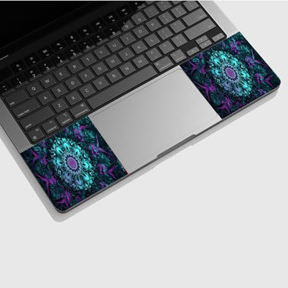 Universal Laptop Skin Sticker with 2 Wrist Pad Skins, Waterproof Scratch Resistant Vinyl Laptop Cover Decal, Cut to Fit for 11–15.6 Inch MacBook HP Dell Lenovo, Blue Mandala - color: Blue Mandala