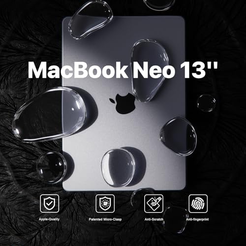 Soonjet for MacBook Neo 13 inch Case 2026 A3404 Hard Shell + Keyboard Cover | Clear Matte, Anti Scratch & Fingerprint, Protective Mac Laptop Cover, Thin & Lightweight, Sturdy & Durable Premium Plastic - color: Frost Clear