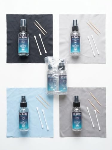 Dr. Spritz Screen Cleaner Spray (2 Pack) - Streak-Free Cleaning Kit for Laptop, MacBook, iPhone, Smart TV & Computer Monitor - Plant-Based & Alcohol-Free - Includes 2 Microfiber Cloths & Detail Tools