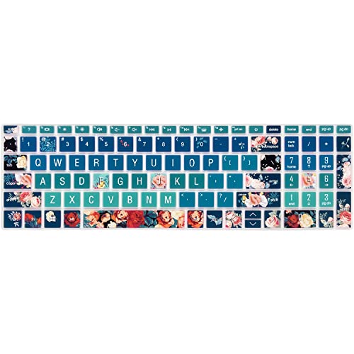 Silicone Keyboard Cover for 15.6 HP Laptop 15-fc 15-fd 15t-fd 15z-fc/HP Pavilion 15-eg 15t-eg 15-eh 15-er, 17z-ca 17-cn 17-cp 17z-cp Model Series,Red Rose - color: Red Rose