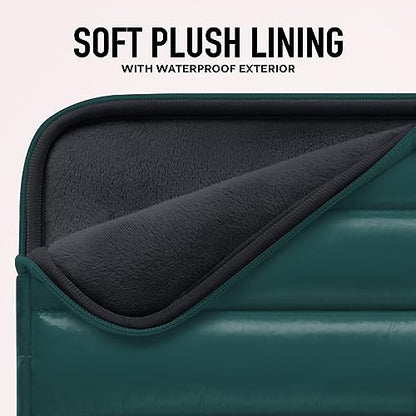 Vandel The Original Puffy Laptop Sleeve 13-14 Inch, Laptop Sleeve for Women | Protective Carrying Case Cover for MacBook Pro 14 in, MacBook Air 13 Inch, iPad Pro 12.9, Dell, Asus, HP - color: f. Shiny Emerald