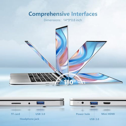 DUNHOO Laptop, 15.6’’ Laptop Computer with Celeron Processor N4000, 2Cores 2Threads, 8GB RAM DDR4 256GB SSD Laptops, UHD Graphics 600, Lap Top 180°Hinge, FHD 1920 * 1080, WiFi 5, BT 4.2, Win 11 Pro
