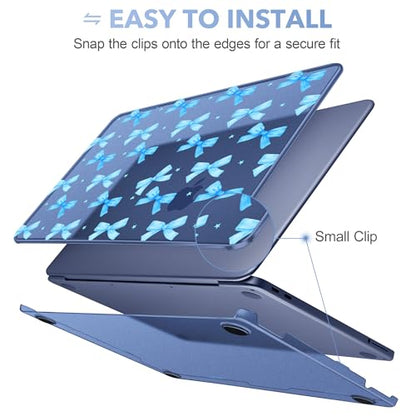 May Chen for MacBook Neo Case 13 inch 2026 | 100% Match Official Color | Pattern Printing, Anti-Crack & Scratch & Fingerprint | Protective Hard Shell Cases Laptop Model A3404 - Light Blue Bow - color: Light Blue bow