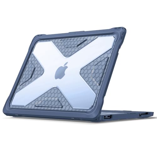 Fintie Rugged Case for MacBook Neo 13 Inch A3404 2026, Indigo | Heavy Duty, Fingerprint Resistant, Shock-Absorbing, TPU Bumper, Hard Shell, Snap-On Cover, Work Travel Study Daily Use - color: Indigo