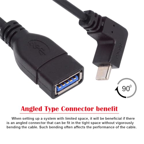 USB-C USB 3.1 Type-C Male to USB 3.0-A Female 10Gbps OTG Data Power Cable Up Down Angled - style: Up Down Cable