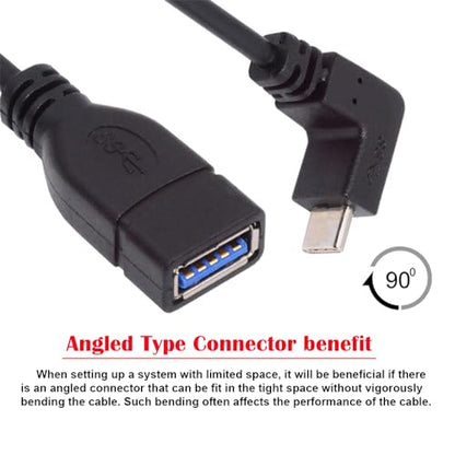 USB-C USB 3.1 Type-C Male to USB 3.0-A Female 10Gbps OTG Data Power Cable Up Down Angled - style: Up Down Cable
