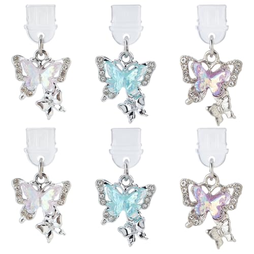 CREATCABIN 6Pcs USB C Dust Plug Butterfly Charm Dust Plug Type-C Dust Plug Phone Anti-Dust Plugs Plastic USB C Cover Cap Mobile Dustproof Plugs with Alloy Resin Pendants for Charging Port Protector - style: Butterfly-16