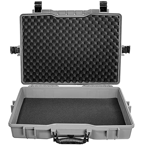 Eylar Large 22 inch Protective, Camera, Tools, Equipment Laptop Hard Case Waterproof w/ 3 Layers Foam (Gray) - color: Gray